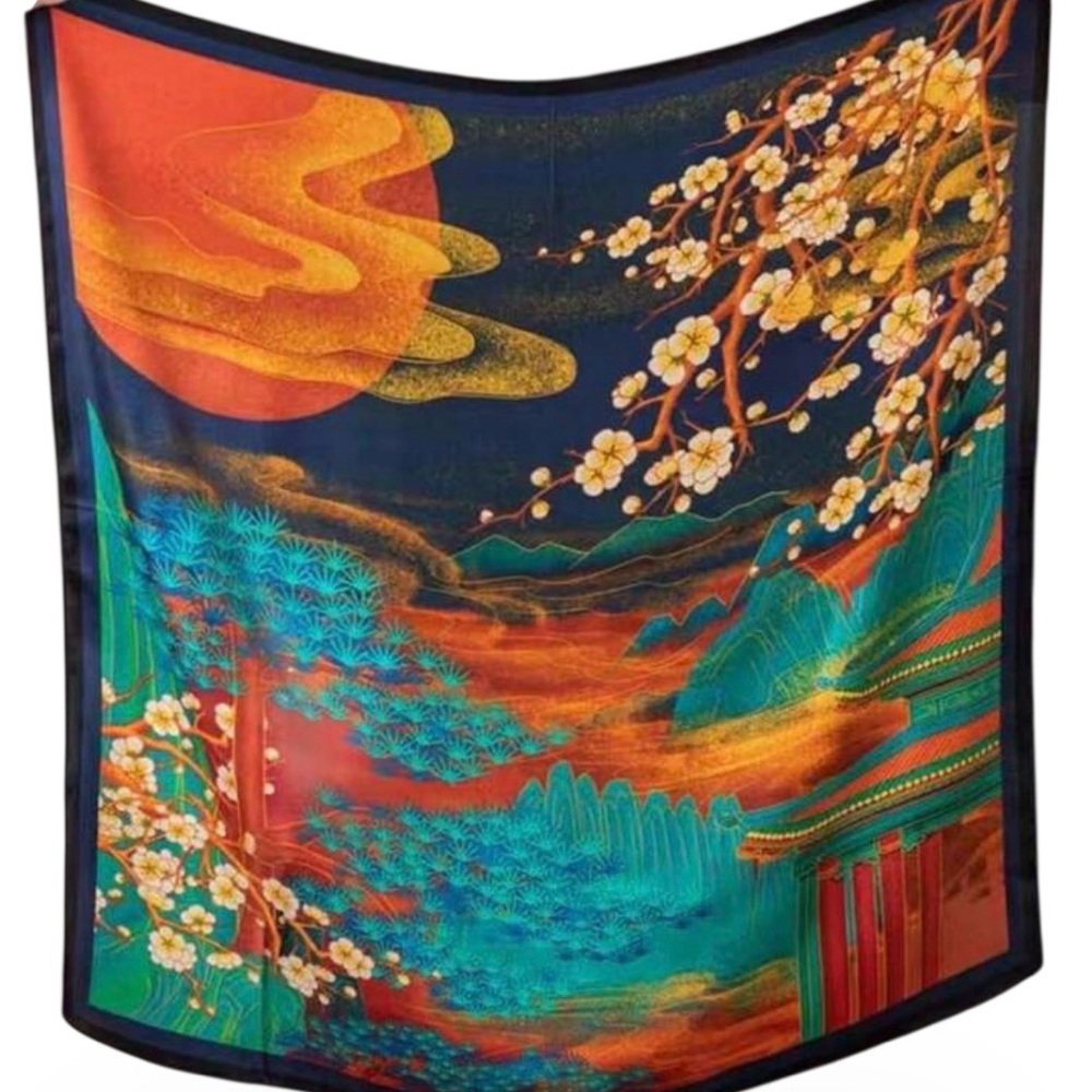 Vibrant Multicolor Silky Scarf